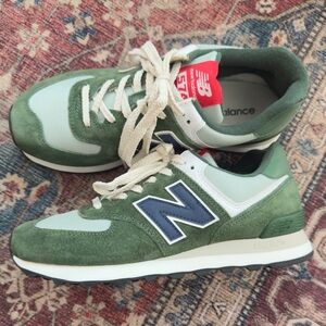 New Balance 574 Lifestyle “Acidic green” and White Sneakers
